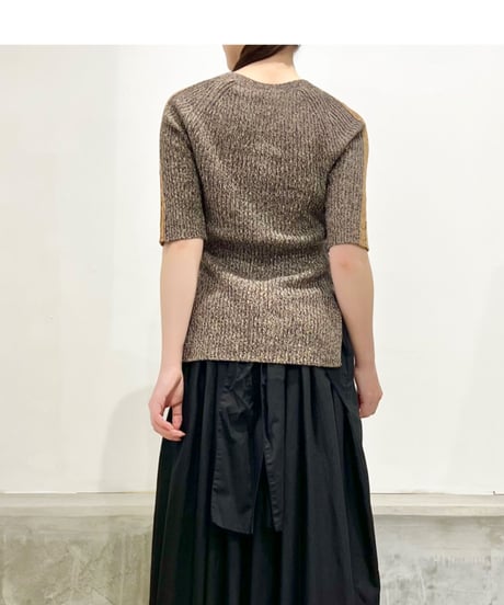 CLOSED/リネンニットTOPS/Black&Brown