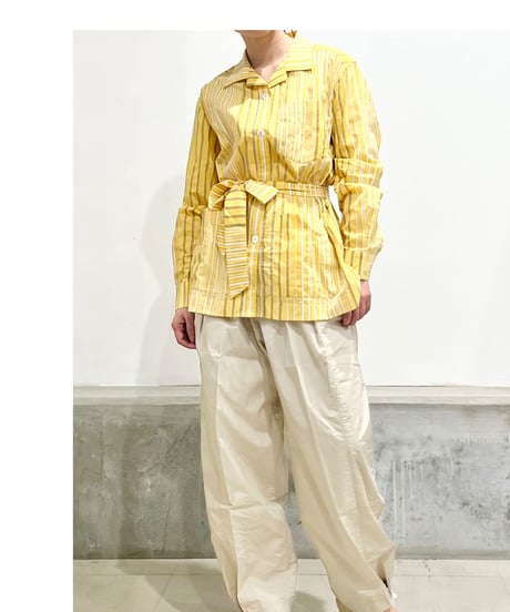 NY Mane/コットンロングシャツ/Yellow stripes