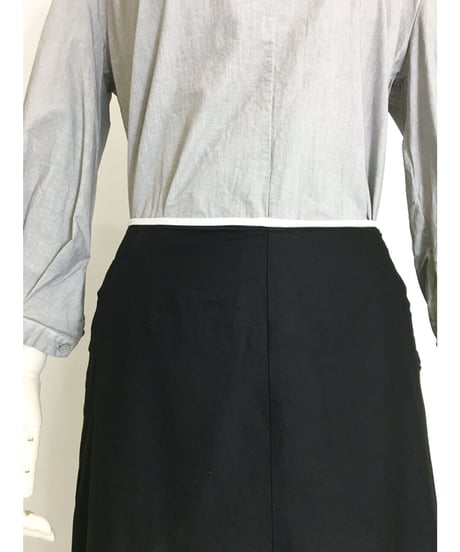 Lady'sコットンスカート（ブラック)/HannohWessel 36