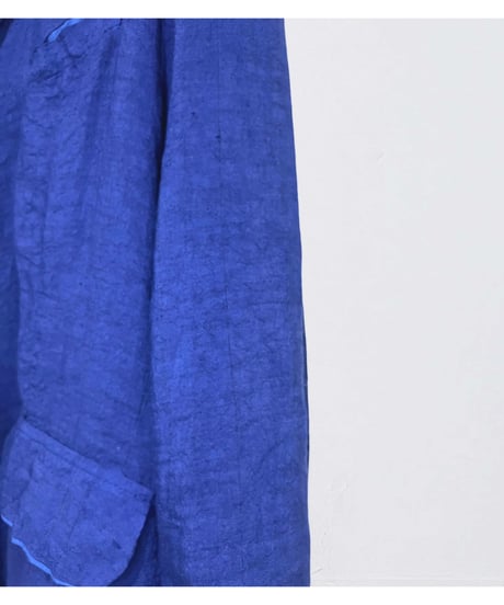 Men'sリネンジャケット/HannohWessel/ブルーネイビーストライプ