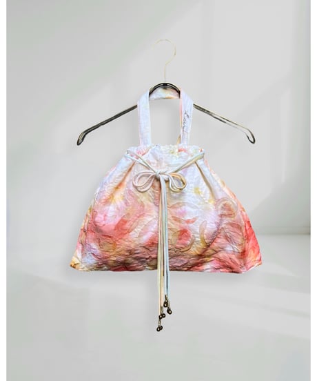 ETTA Original/リバースアップリケ④/巾着バッグ・オレンジ系