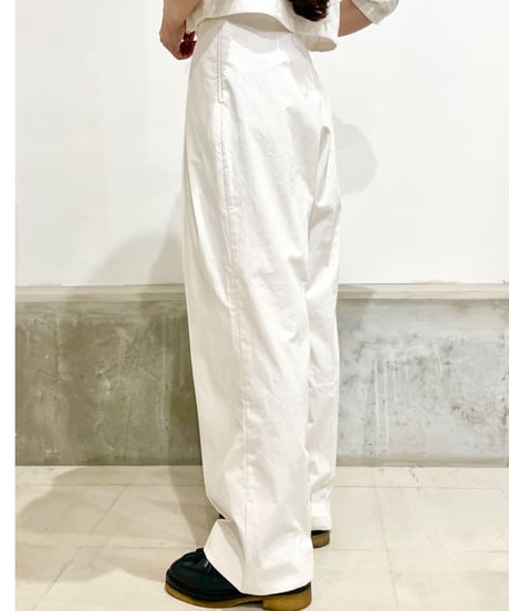Maria overlap pants/Iris Paint/Ecru