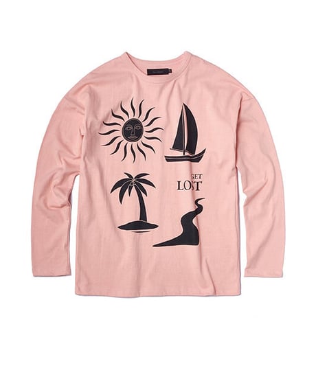 【残り僅か】Tee Library/ルーズロングTシャツ/アースピンク