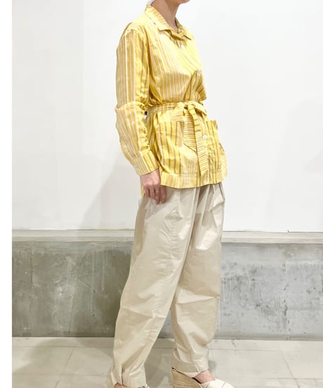 NY Mane/コットンロングシャツ/Yellow stripes