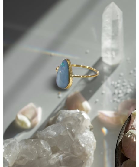 【残り僅か】nina des criquets/Blue Opal Drop ring/4sr-07