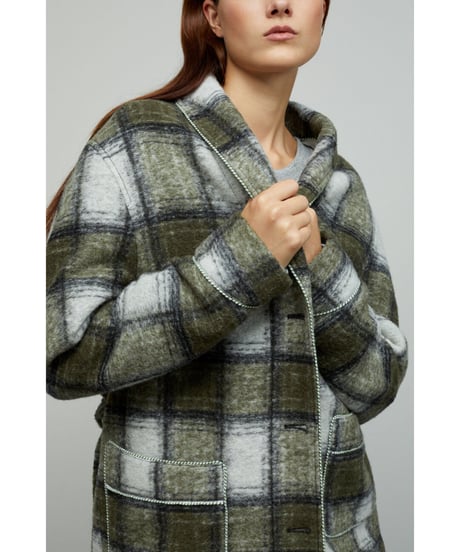 ［残り僅か］Nigel Cabourn ✖ CLOSED/ウールガウンコート・グリーン/レディス