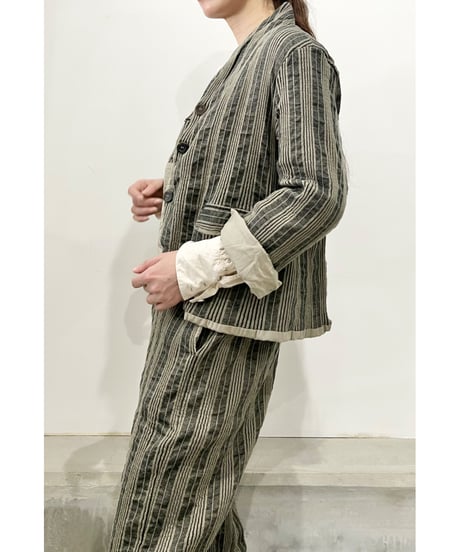Hannoh wessel/ウール＆コットンショートジャケット/サンドベージュ