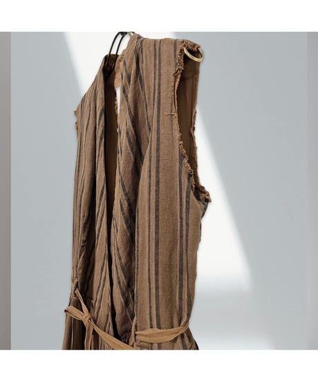 Hannoh wessel/コットンリネン&シルクドレス/ダークブラウン