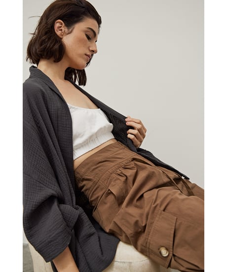 Drawstring カーゴパンツ/Cotton 100%/Umber