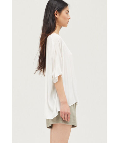 Solid over sizeトップス/Relax/Off white