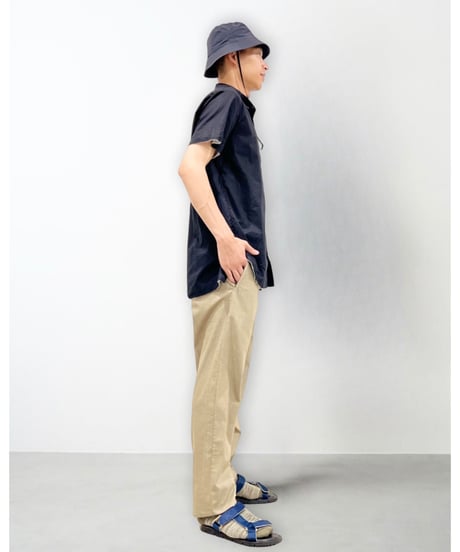 Men'sコットンシャツ(ブラック)/HannohWessel/Mサイズ