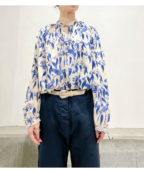 Hannoh wessel/コットン＆リネンパンツ/ネイビー