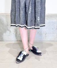 ベロアミュール5/シルバーグレー&ホワイト/24㎝