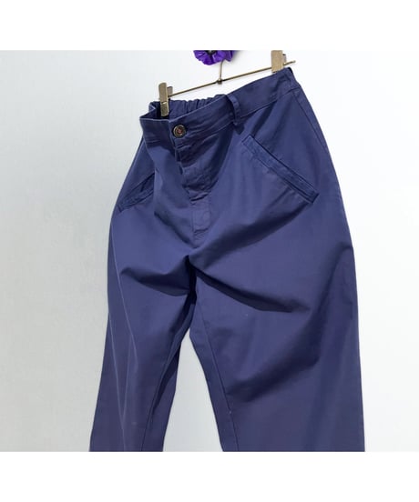 Men'sコットンストレッチパンツ/HannohWessel/ネイビー