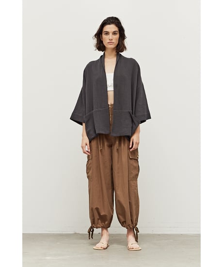 Drawstring カーゴパンツ/Cotton 100%/Umber