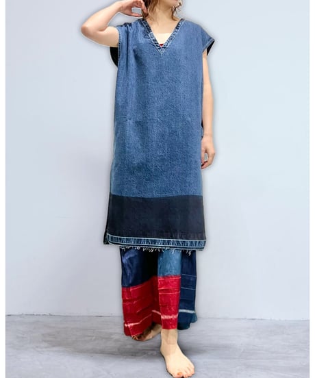 injiriシルク100％/Slip Dress/タイダイ染め