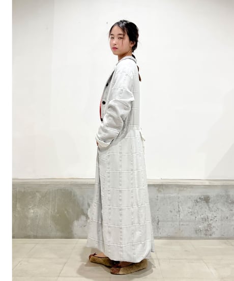 HannohWessel /Lady'sブルーグレーチェックコート