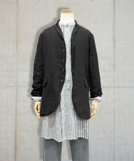 Men'sリネンジャケット/HannohWessel/Black
