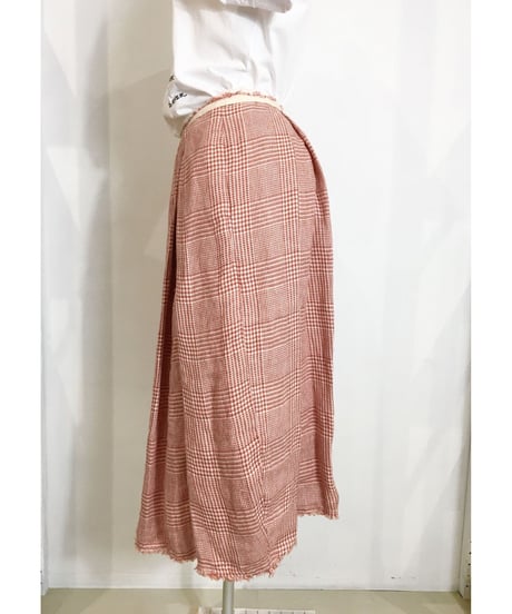 Lady'sリネンスカート(レッドチェック)/HannohWessel/36