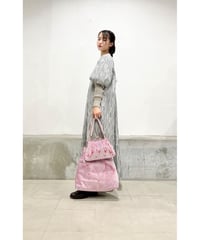 ハンドペイントベロアバッグ/ピンクLサイズ