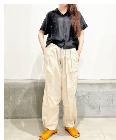 NY Mane/刺繡入りリバーキャンプシャツ/Black