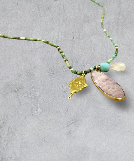 【残り僅か】nina des criquets/Amethyst & Moonstone Necklace 52527/アメジスト