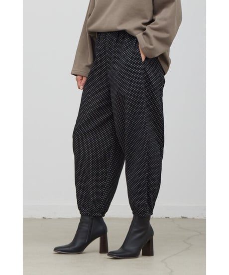 【残り僅か】Dot Relaxed Pants/Cotton 100%/Black