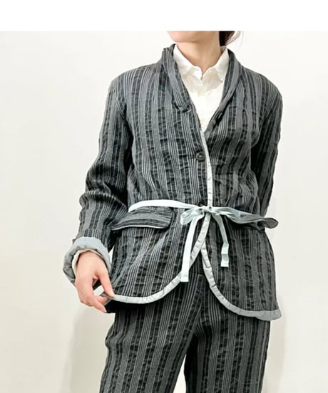 Hannoh wessel/ウール＆コットンジャケット/アッシュグレー