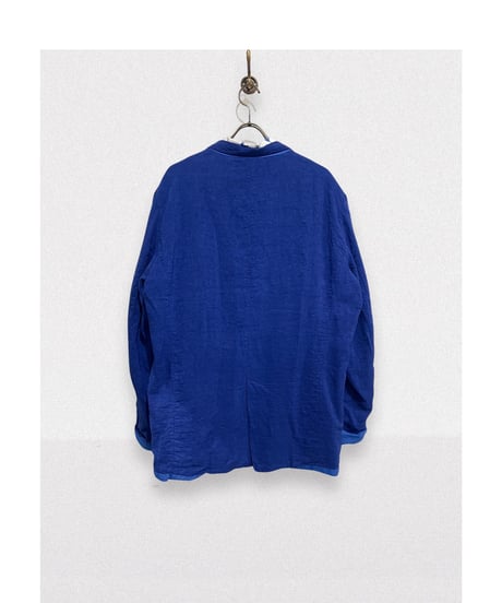 Men'sリネンジャケット/HannohWessel/ブルーネイビーストライプ