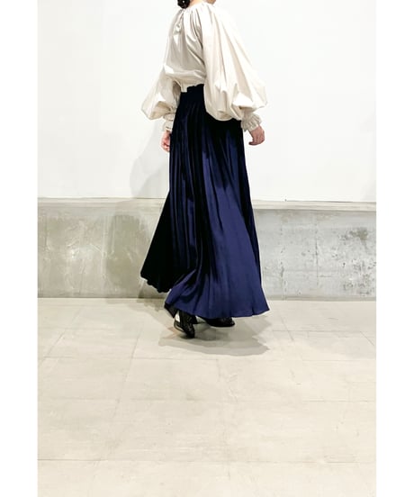 【残り僅か】 TEIJA/スカート/ｽﾑｰｽｸﾚｰﾌﾟSILK100％・ﾈｲﾋﾞｰ