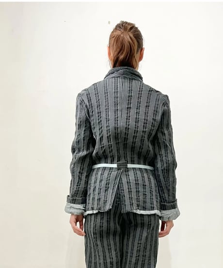 Hannoh wessel/ウール＆コットンジャケット/アッシュグレー