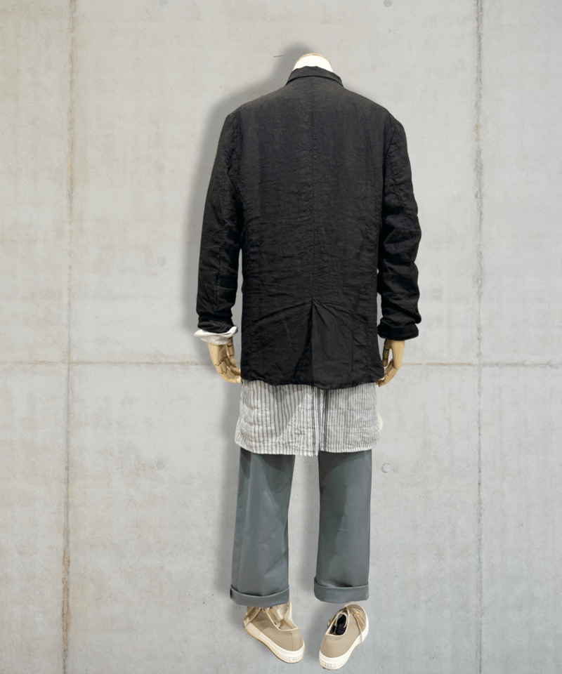 Men'sリネンジャケット/HannohWessel/Black | ETTA