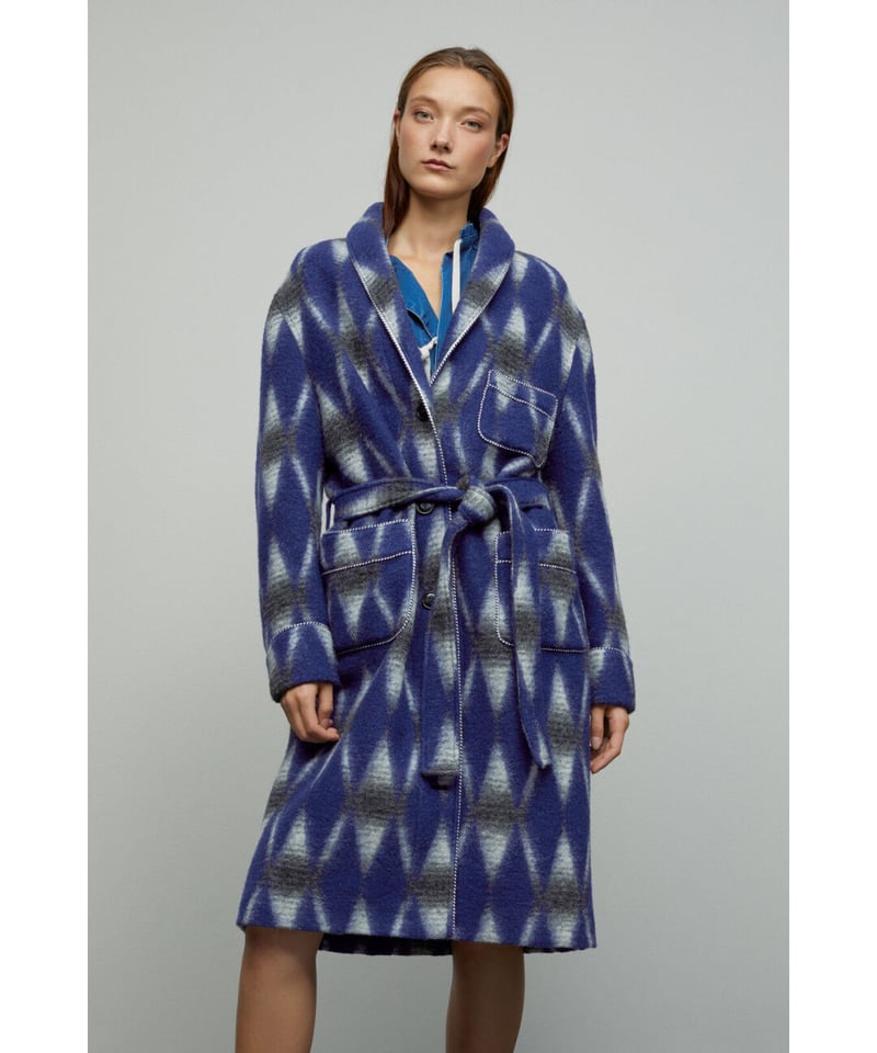 残り僅か］Nigel Cabourn ✖ CLOSED/ウールガウンコート・ブルー