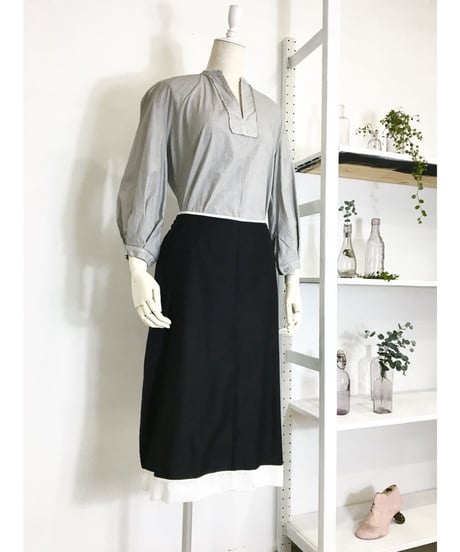 Lady'sコットンスカート（ブラック)/HannohWessel 36