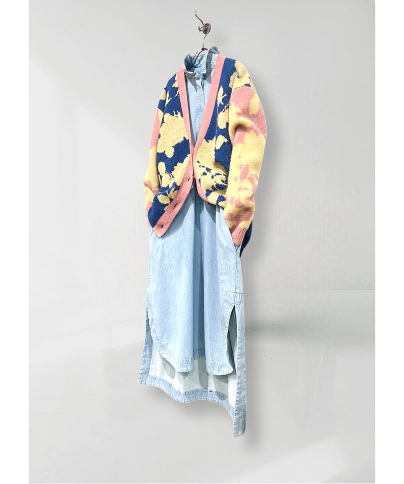 CLOSED/アルパカ＆ウールジャガードカーディガンニット/Space blue | ETTA 