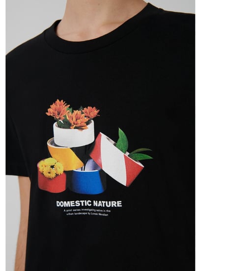Loreak/Organic Cotton ｸﾞﾗﾌｨｯｸﾌﾟﾘﾝﾄT-ｼｬﾂ/ﾌﾞﾗｯｸ