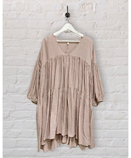 Cotton Shirt/Dress/Brown stripes