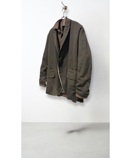 【残り僅か】Men'sオープンカラーコットンシャツ/HannohWessel/ダークブラウン