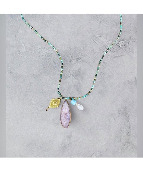 【残り僅か】nina des criquets/Amethyst & Moonstone Necklace 52527/アメジスト