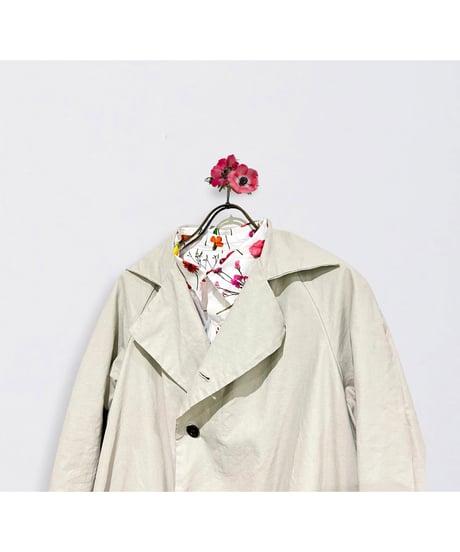 【残り僅か】Men'sフラワープリントシャツ/HannohWessel/レッド