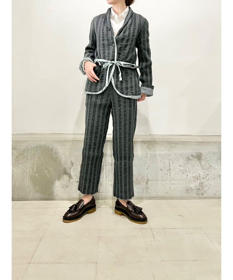 Hannoh wessel/ウール＆コットンパンツ/アッシュグレー | ETTA