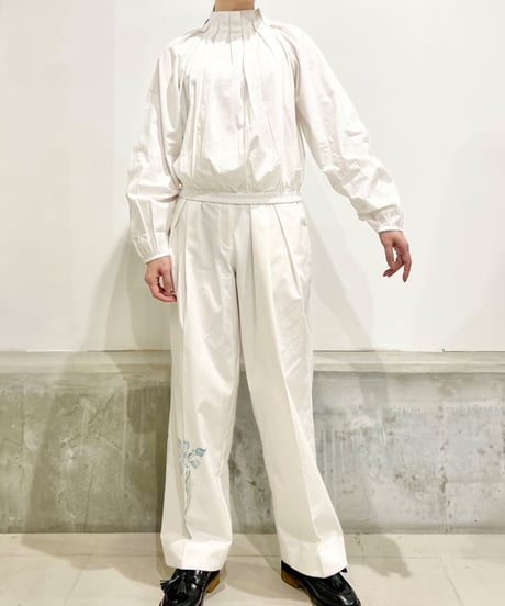 Maria overlap pants/Iris Paint/Ecru