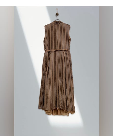 Hannoh wessel/コットンリネン&シルクドレス/ダークブラウン