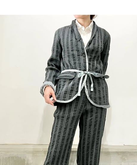 Hannoh wessel/ウール＆コットンジャケット/アッシュグレー