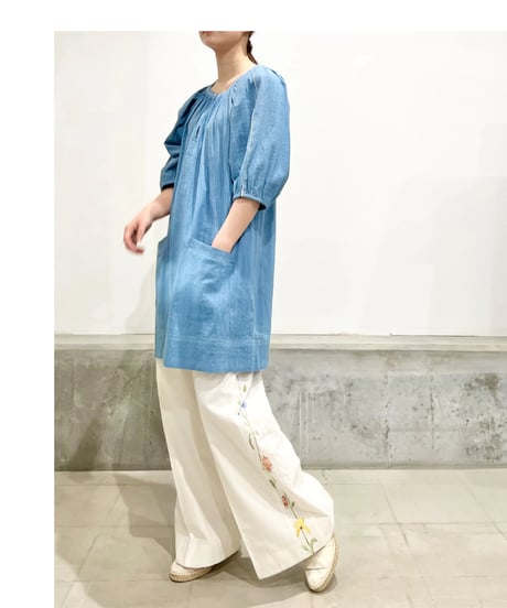 NY Mane/Kala cotton ミニドレス/Indigo