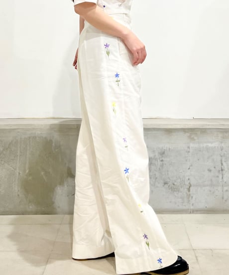 Hanna 2pleat pants/Paint/Ecru