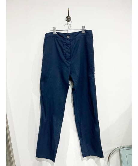 Hannoh wessel/コットン＆リネンパンツ/ネイビー