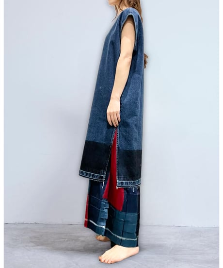 injiriシルク100％/Slip Dress/タイダイ染め