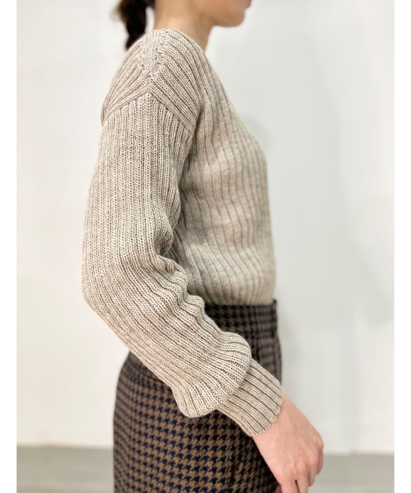 残り僅か】Knit brary/the Ribbed Knit 100% Peruvian