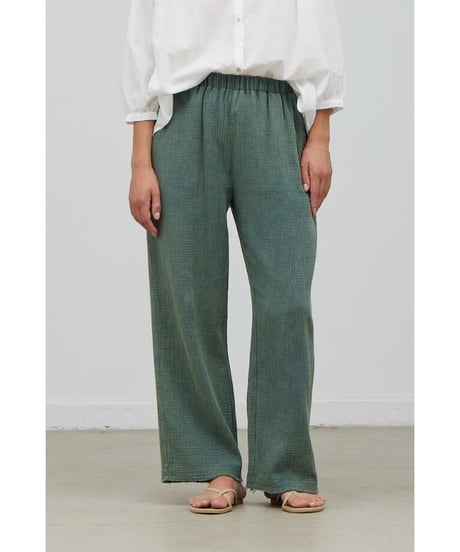 【残り僅か】Double Gauze/Washed Pant/Mineral green